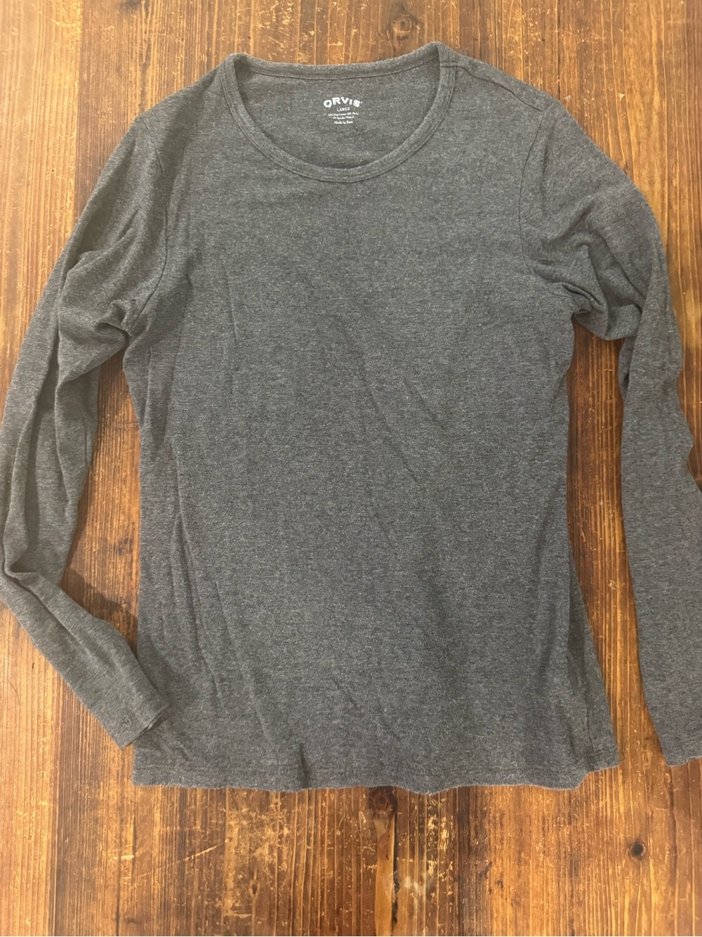 Orvis Women's Long Sleeve Crewneck Tee - Charcoal Gray